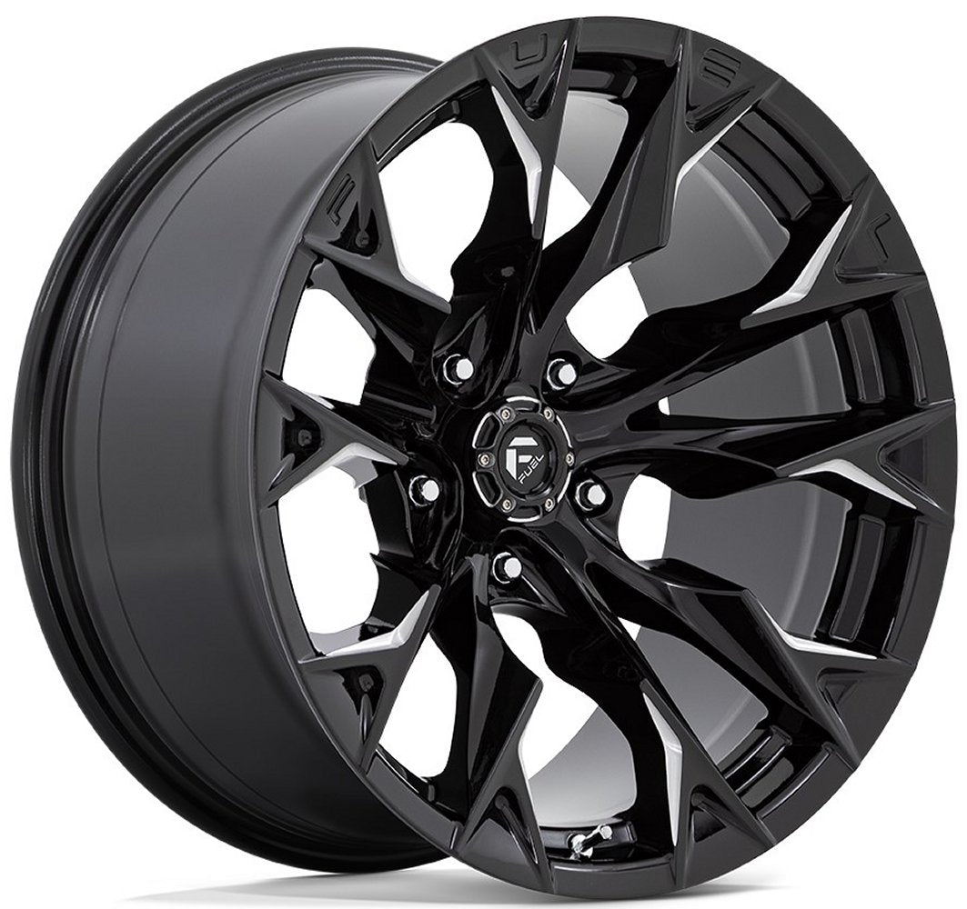 24x12 Fuel Off-Road Flame 5 Gloss Black Milled D803 (* May Require Trimming) 5x5/127 -44mm - Flex Offroad