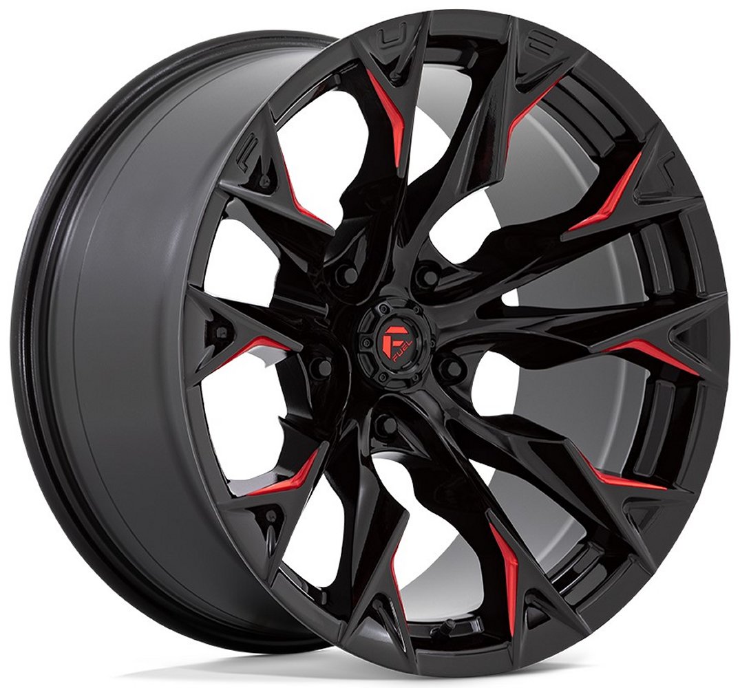 20x10 Fuel Off-Road Flame 5 Gloss Black Milled w/ Candy Red D823 5x5/127 -18mm - Flex Offroad