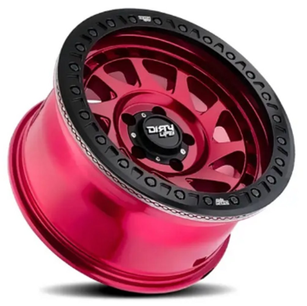 17x9 Dirty Life 9313 Nigma Race Beadlock Candy Red w/ Black Ring (True Beadlock) 6x135 -12mm - Flex Offroad
