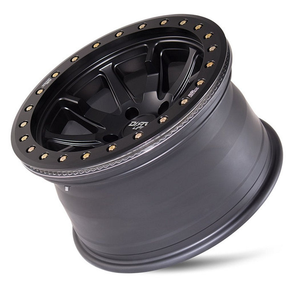 20x9 Dirty Life 9304 DT-2 Matte Black w/ Simulated Beadlock Black Ring 5x5.5/139.7 12mm - Flex Offroad