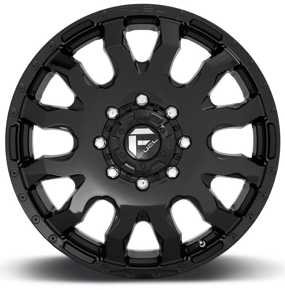 20x8.25 Fuel Off-Road Blitz Gloss Black Dually Front D675 8X200 105MM 142.0 C.B. - Flex Offroad