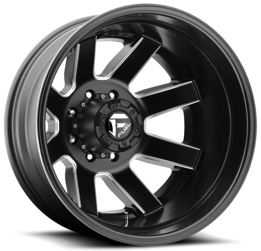 20x8.25 Fuel Off-Road Maverick Matte Black w/ Milled Accent Dually Rear Outer D538 8X210 -221MM 154.3 C.B. - Flex Offroad