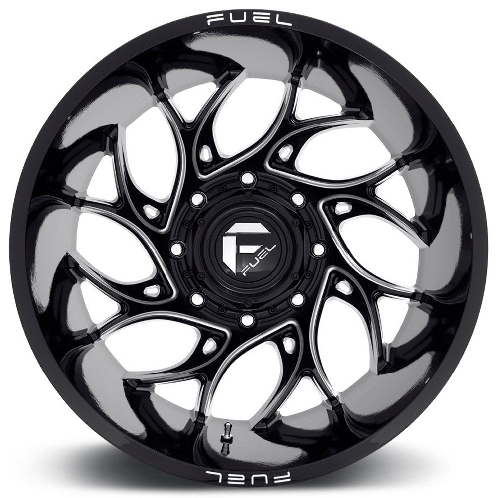 22x8.25 Fuel Off-Road Runner Gloss Black Milled Dually Rear Outer D741 8X210 -220MM 154.3 C.B. - Flex Offroad