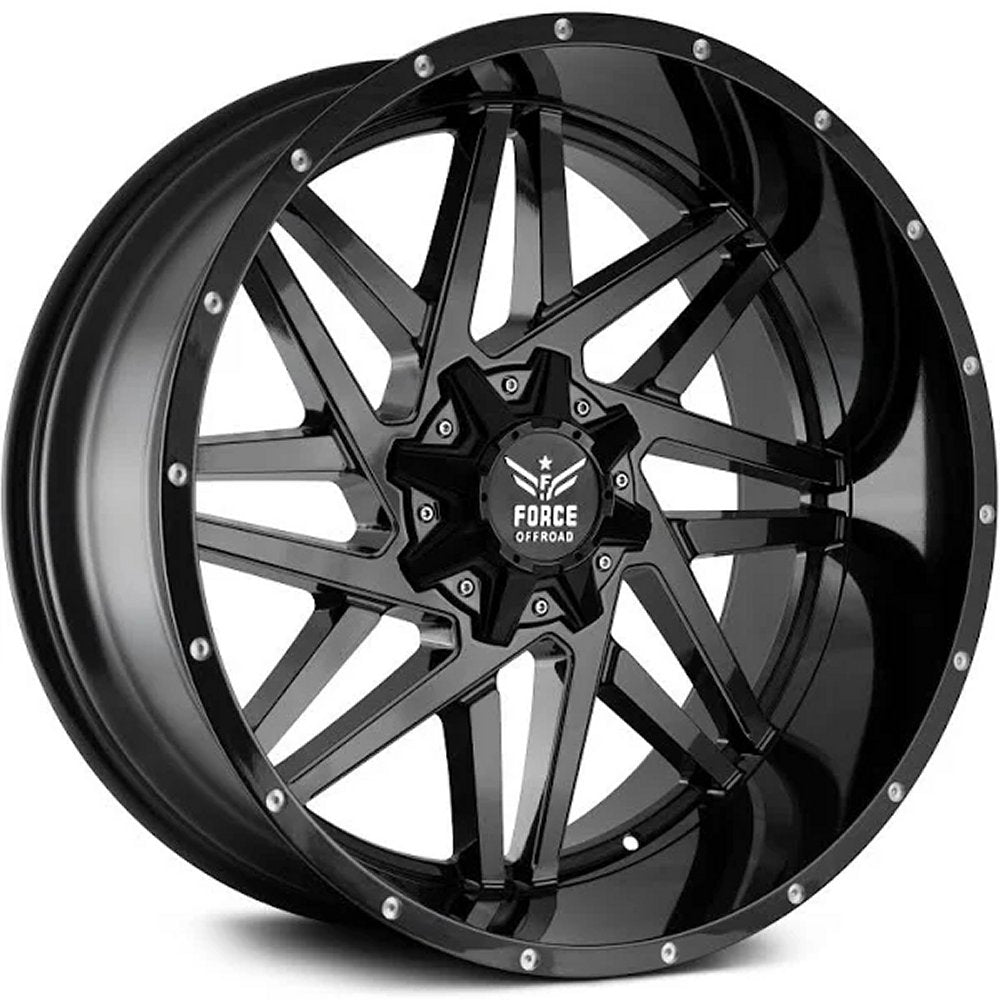 20x12 Force Off-Road F01 Gloss Black (* May Require Trimming) 6x135 6x5.5/139.7 -44mm - Flex Offroad