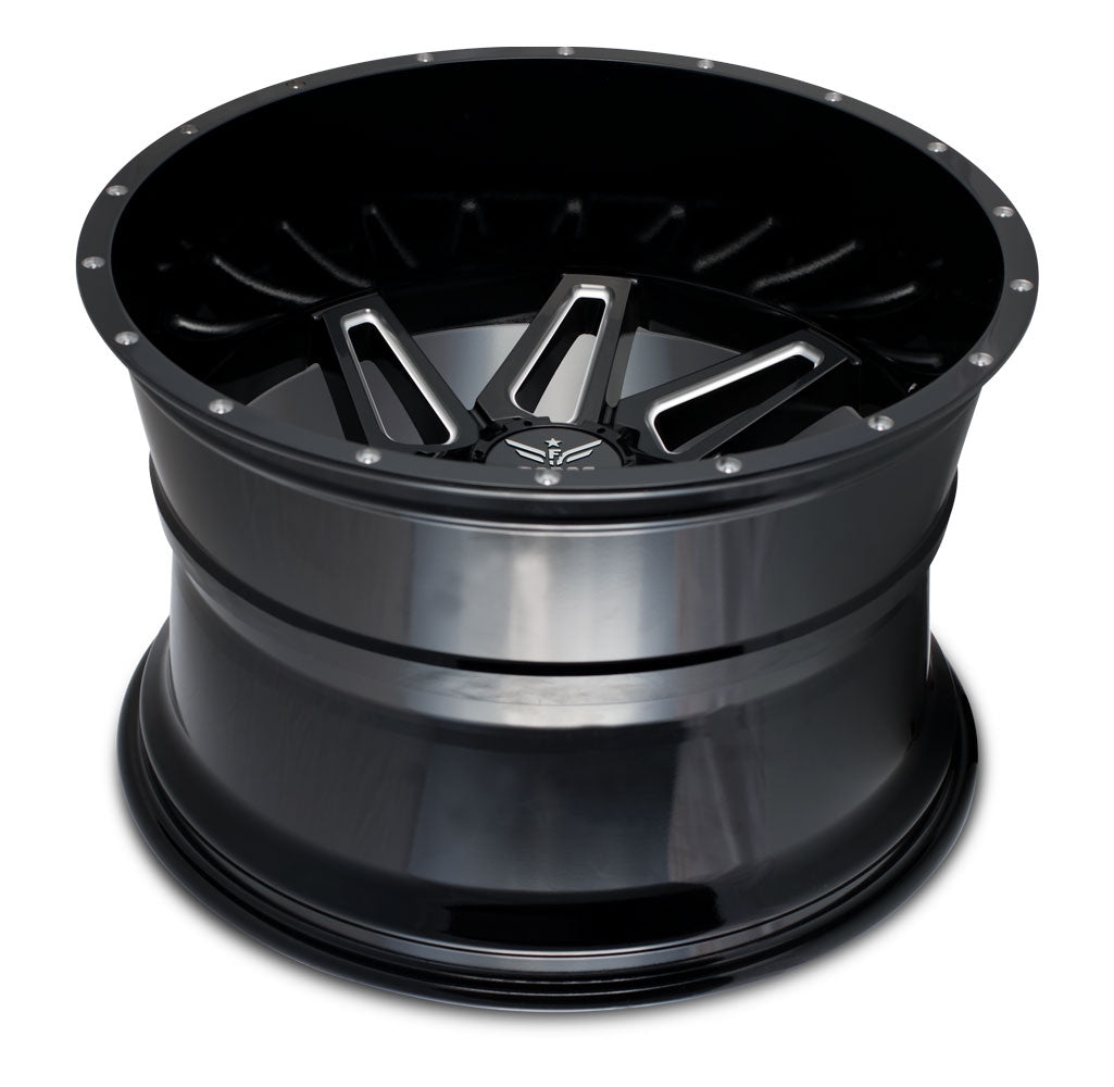 22x12 Force Off-Road F02 Black Milled (* May Require Trimming) 8x6.5/165 -44mm - Flex Offroad