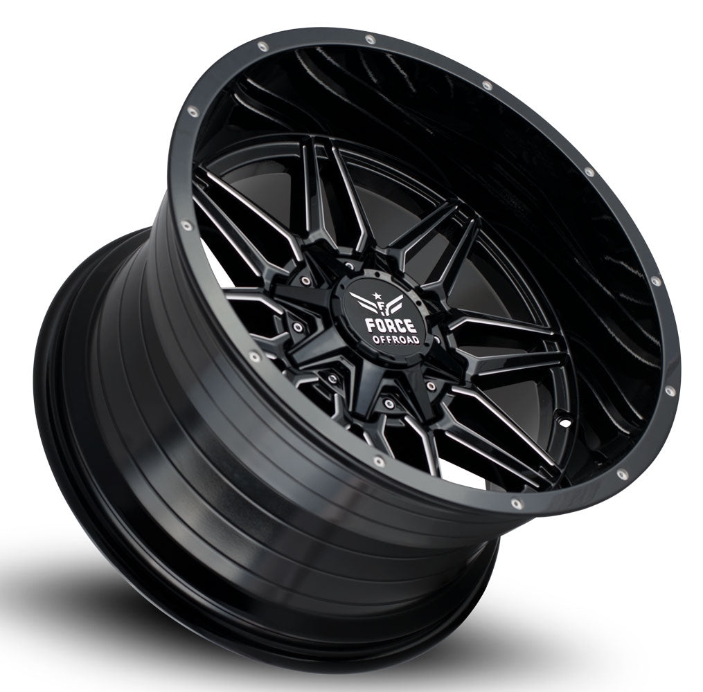 20x10 Force Off-Road F10 Gloss Black Milled 5x5.5/139.7 5x150 -12mm