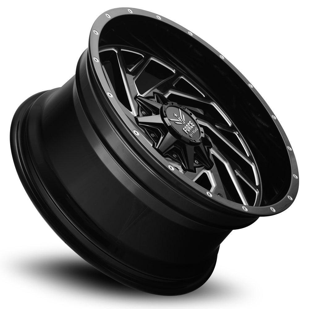 20x10 Force Off-Road F16 Gloss Black Milled 5x5.5/139.7 5x150 -12mm - Flex Offroad