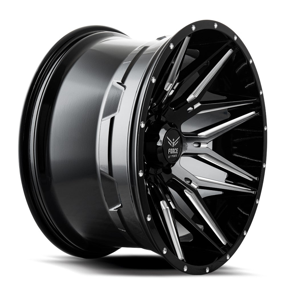 20x10 Force Off-Road F34 Gloss Black Milled 6x5.5/139.7 -18mm - Flex Offroad