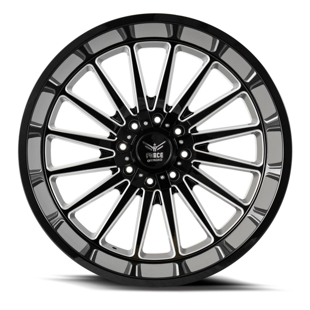 20x12 Force Off-Road F40 Gloss Black Milled (* May Require Trimming) 5x5.5/139.7 5x150 -44mm - Flex Offroad