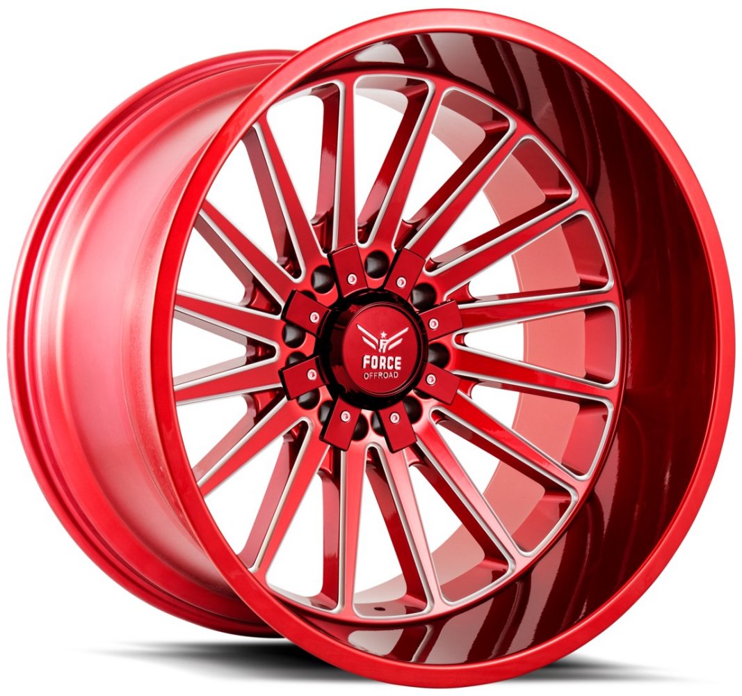 22x12 Force Off-Road F40 Candy Red Milled (* May Require Trimming) 8x6.5/165 -44mm - Flex Offroad