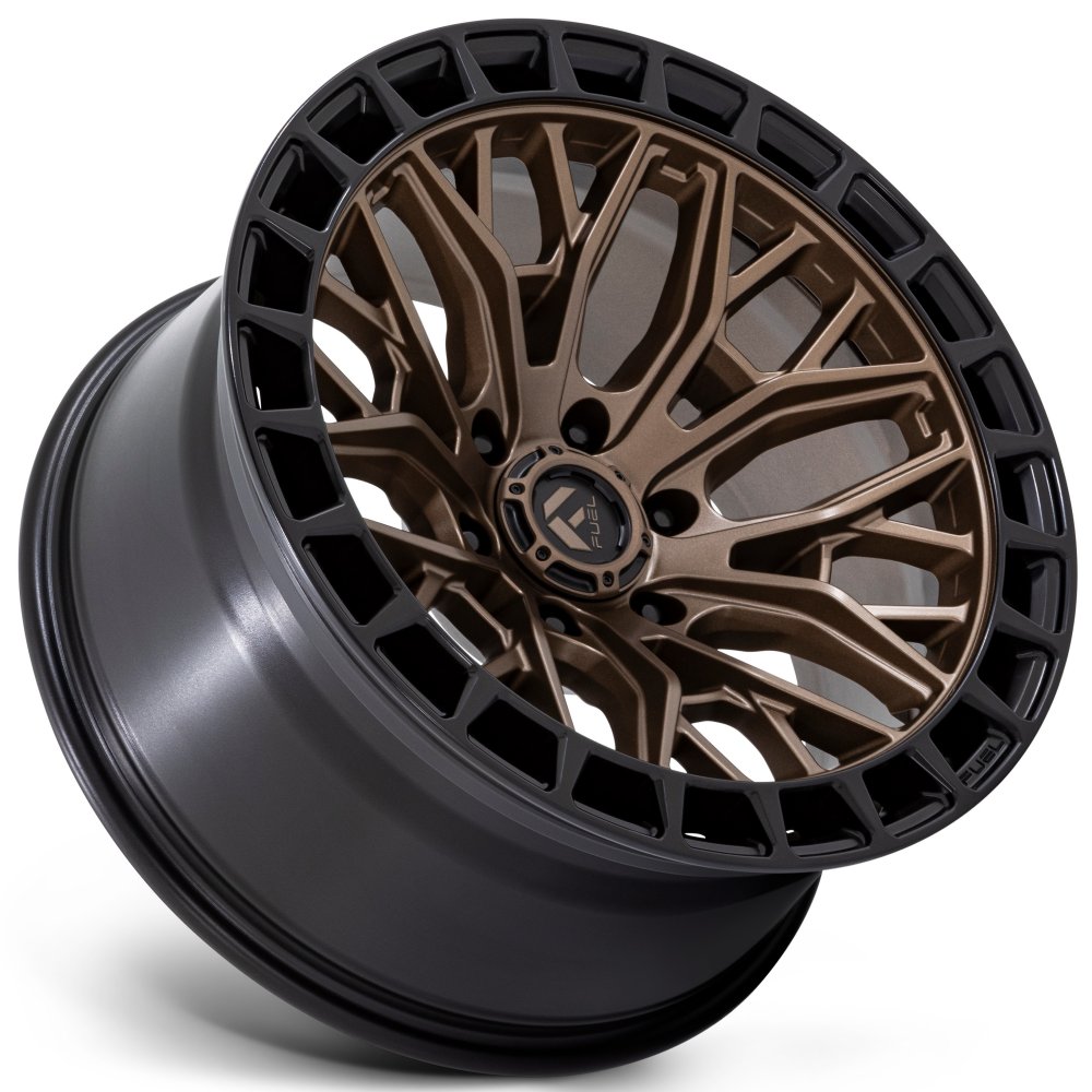 22X9.5 Fuel Off-Road Sigma Matte Bronze w/ Matte Black Lip FC869 6x135 18mm - Flex Offroad