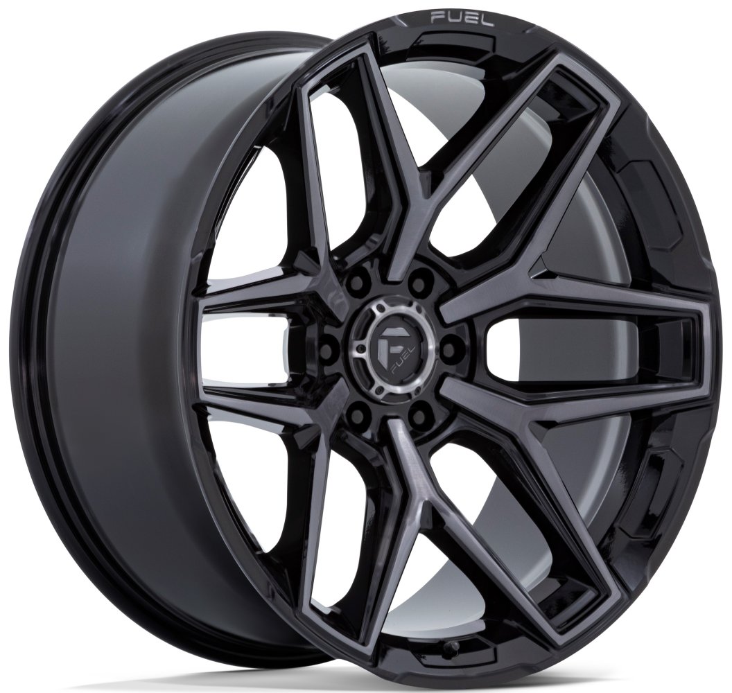 17X9 Fuel Off-Road Flux Gloss Black w/ Brushed Gray DDT FC854 6x5.5/139.7 1mm - Flex Offroad