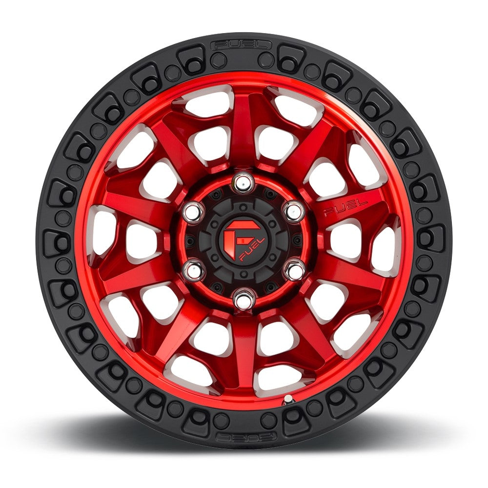 20x9 Fuel Off-Road Covert Candy Red w/ Black Ring D695 8x6.5/165 1mm - Flex Offroad