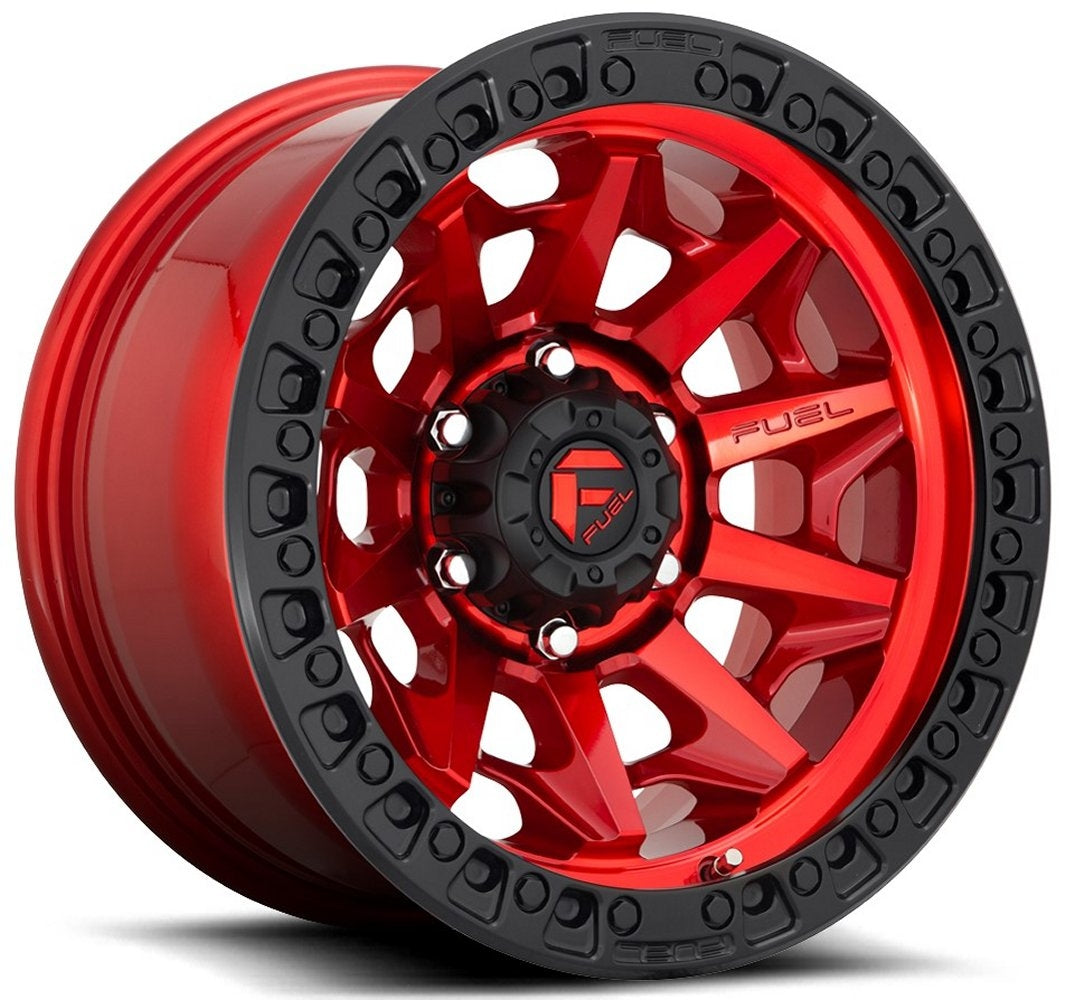 17x9 Fuel Off-Road Covert Candy Red w/ Black Ring D695 6x5.5/139.7 1mm - Flex Offroad