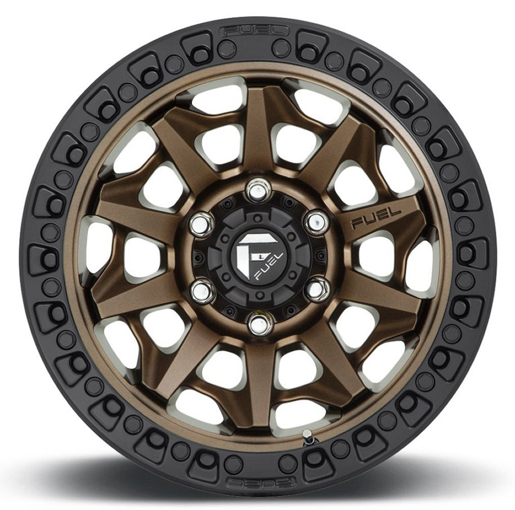 20x10 Fuel Off-Road Covert Bronze w/ Black Lip D696 8x6.5/165 -18mm - Flex Offroad