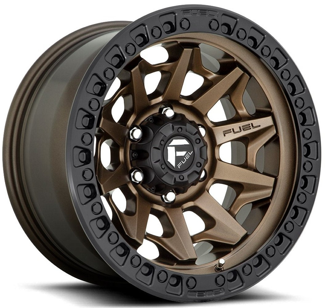 20x10 Fuel Off-Road Covert Bronze w/ Black Lip D696 8x6.5/165 -18mm - Flex Offroad