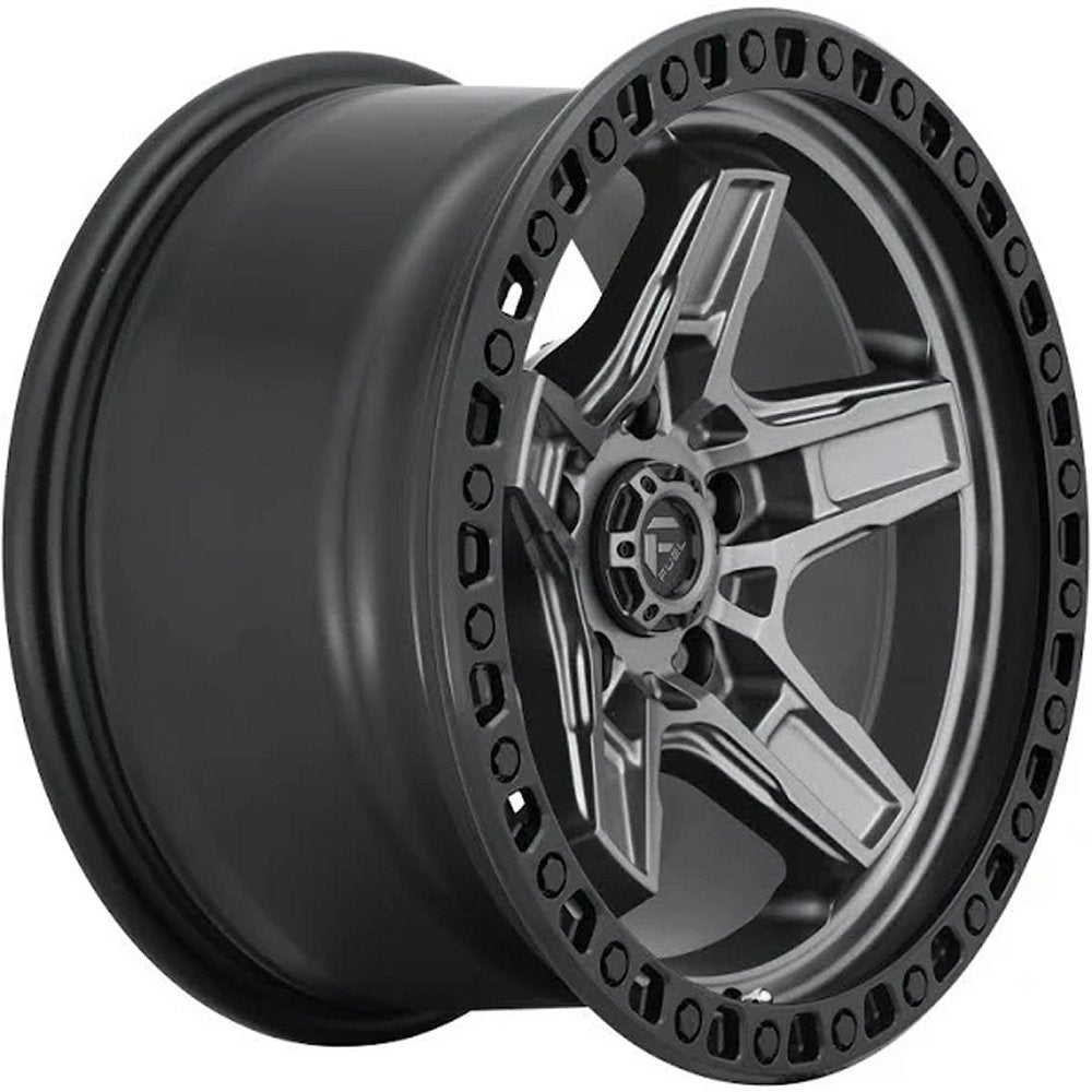 17x9 Fuel Off-Road Kicker 6 Anthracite w/ Black Lip D698 6x4.5/114.3 12mm - Flex Offroad