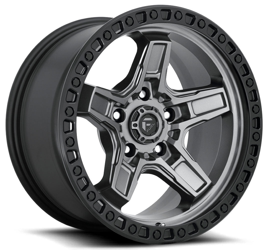 17x9 Fuel Off-Road Kicker 5 Anthracite w/ Black Lip D698 5x5/127 -12mm - Flex Offroad