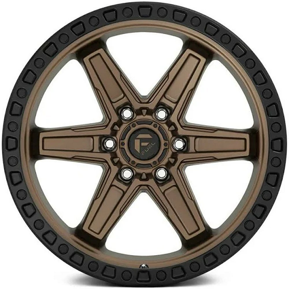 17x9 Fuel Off-Road Kicker 6 Bronze w/ Black Lip D699 6x5.5/139.7 -12mm - Flex Offroad