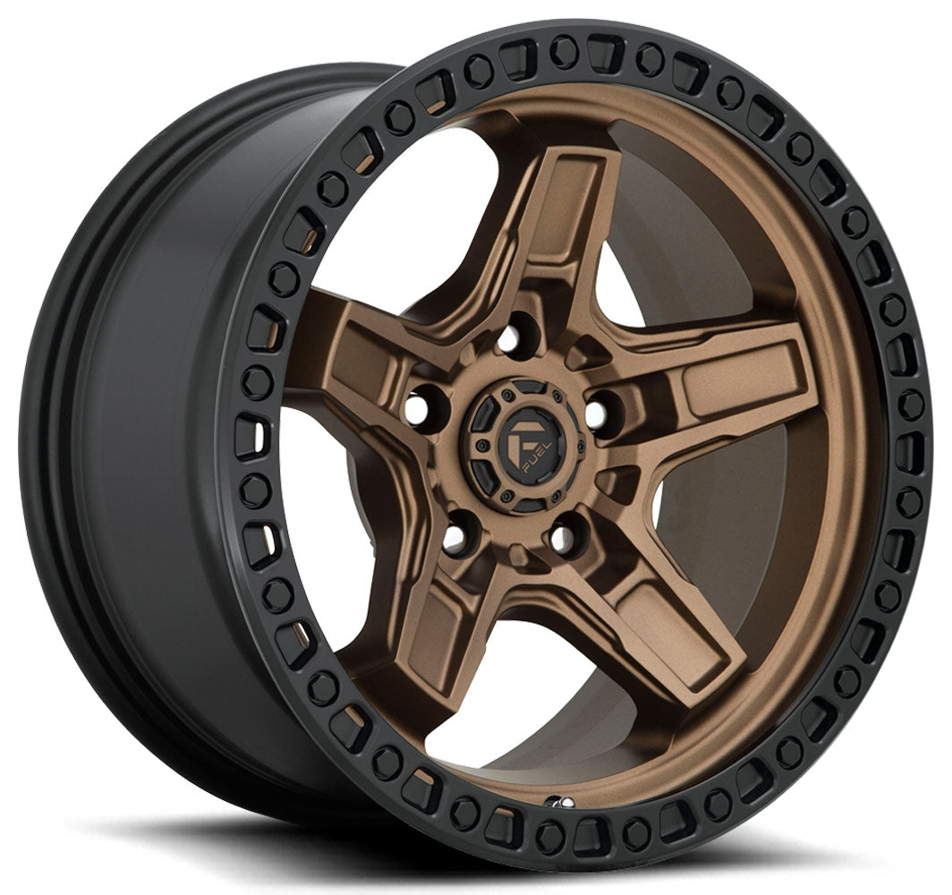 17x9 Fuel Off-Road Kicker 5 Bronze w/ Black Lip D699 5x5/127 1mm - Flex Offroad