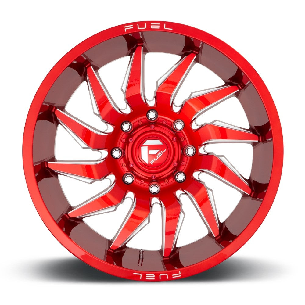 (Clearance - No Returns) 22x10 Fuel Off-Road Saber Candy Red Milled D745 6x135 -18mm - Flex Offroad