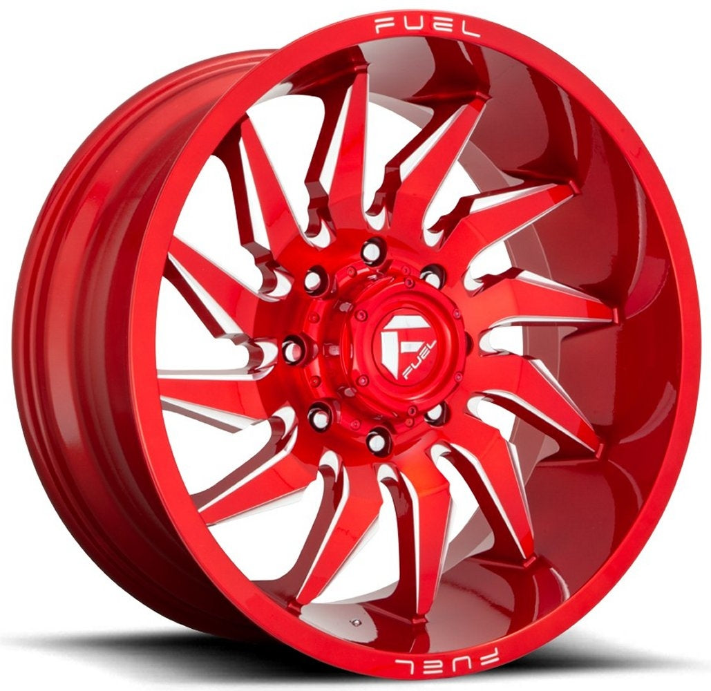 (Clearance - No Returns) 22x10 Fuel Off-Road Saber Candy Red Milled D745 6x135 -18mm - Flex Offroad