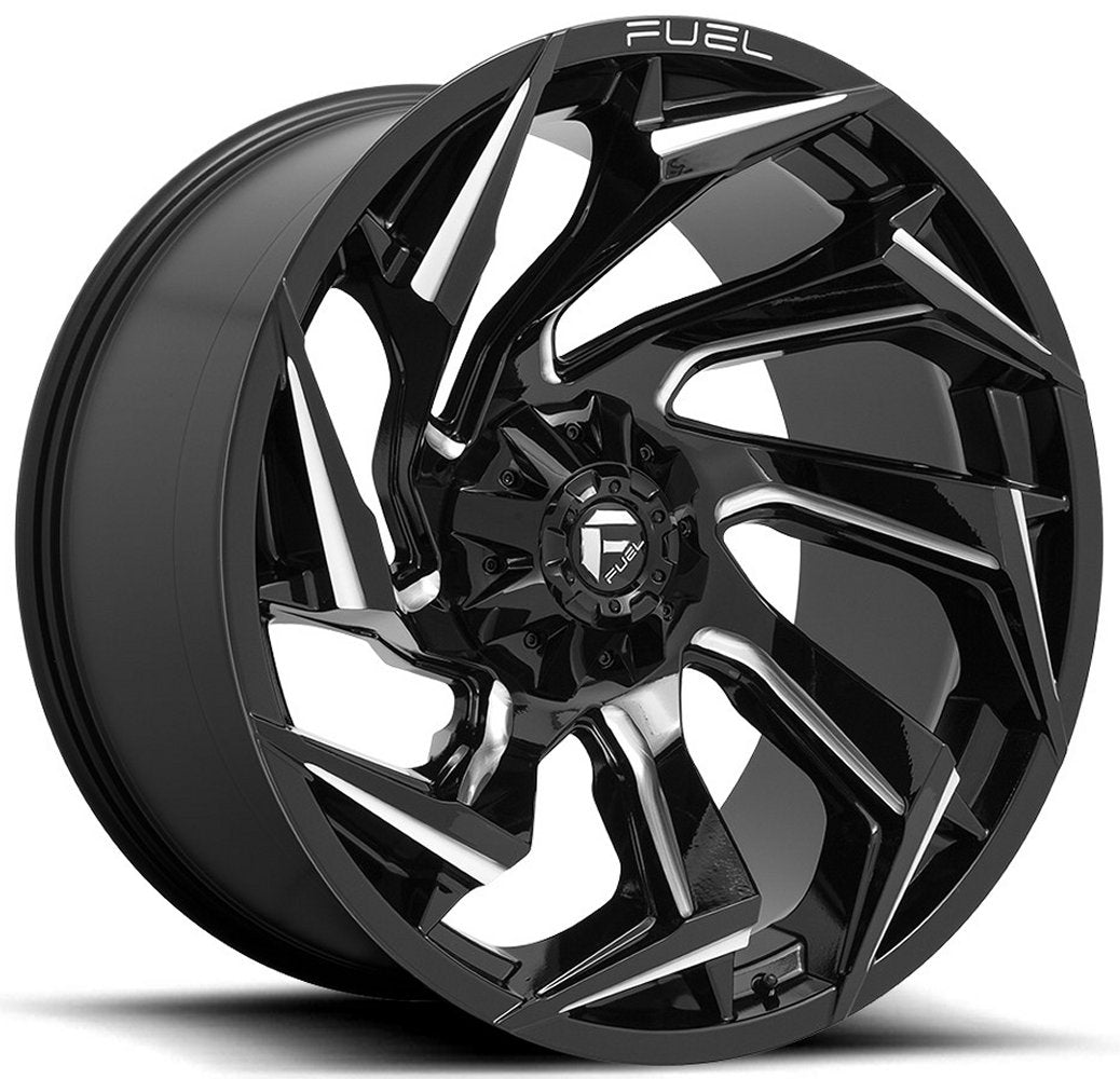 18x9 Fuel Off-Road Reaction Gloss Black Milled D753 6x135 6x5.5/139.7 1mm - Flex Offroad