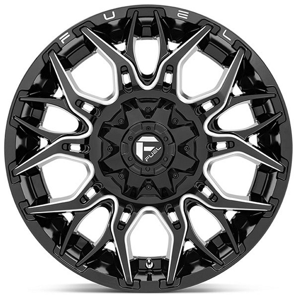 20x10 Fuel Off-Road Twitch Gloss Black Milled D769 6x135 6x5.5/139.7 -18mm - Flex Offroad
