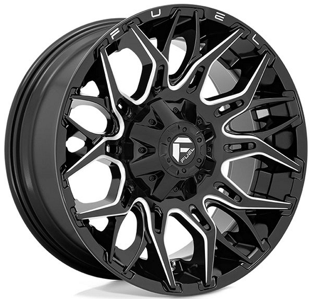 20x10 Fuel Off-Road Twitch Gloss Black Milled D769 8x6.5/165 -18mm - Flex Offroad