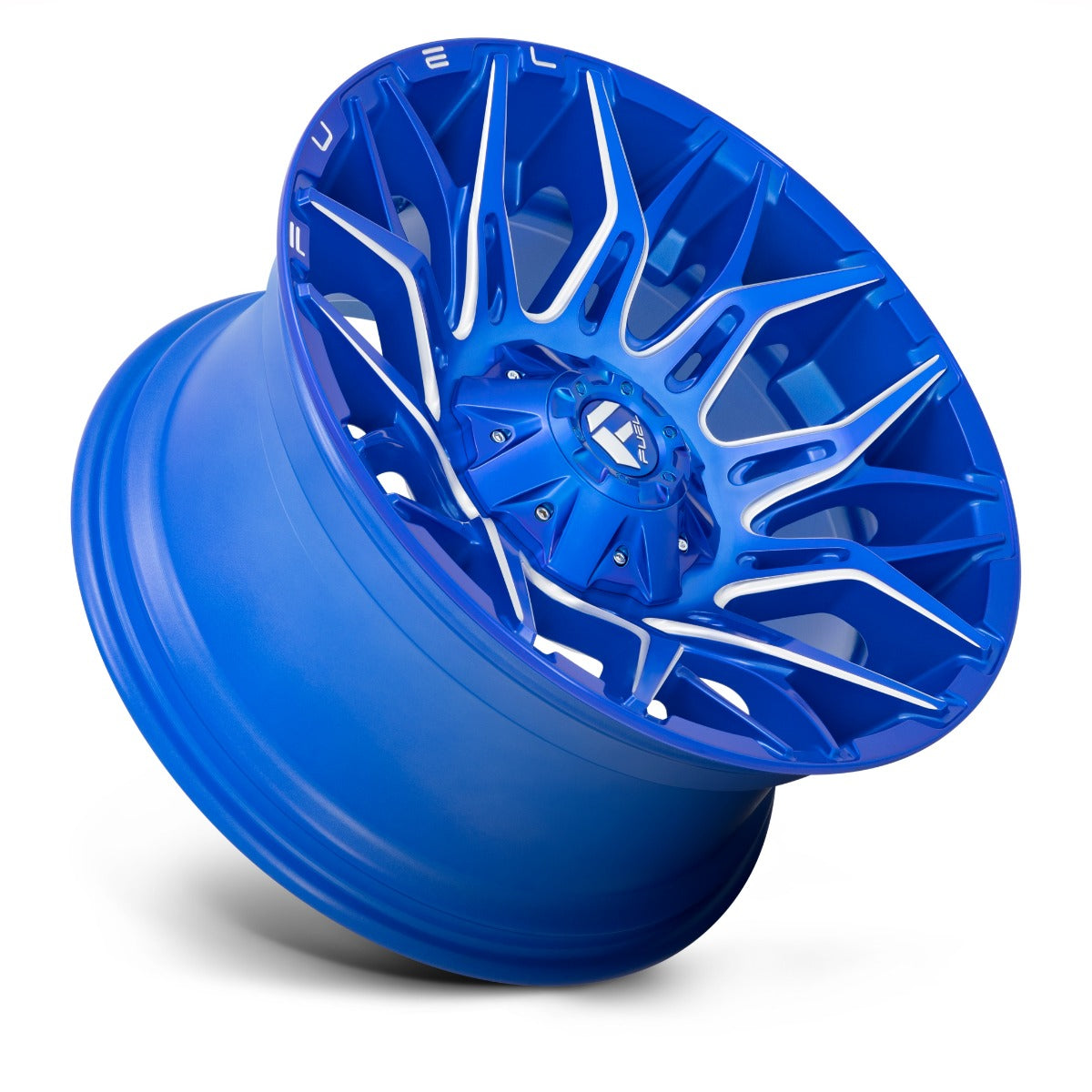 (Clearance - No Returns) 22x10 Fuel Off-Road Twitch Anodized Blue Milled D770 8x6.5/165 -18mm