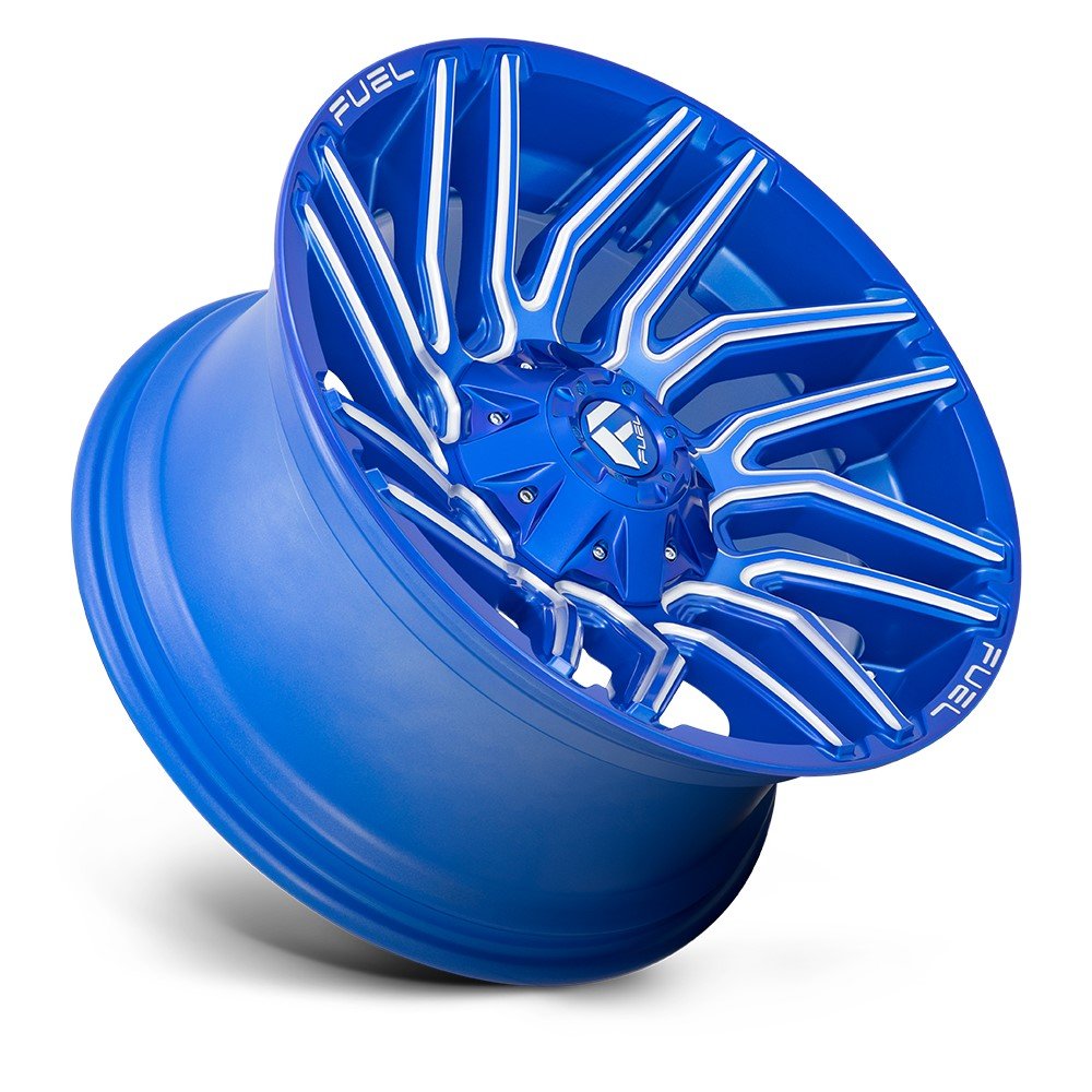 (Clearance - No Returns) 22x10 Fuel Off-Road Typhoon Anodized Blue Milled D774 8x180 -18mm