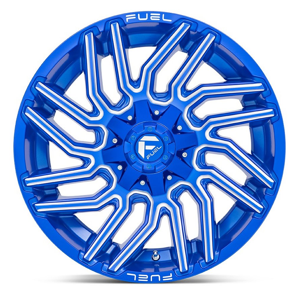 (Clearance - No Returns) 22x10 Fuel Off-Road Typhoon Anodized Blue Milled D774 8x180 -18mm
