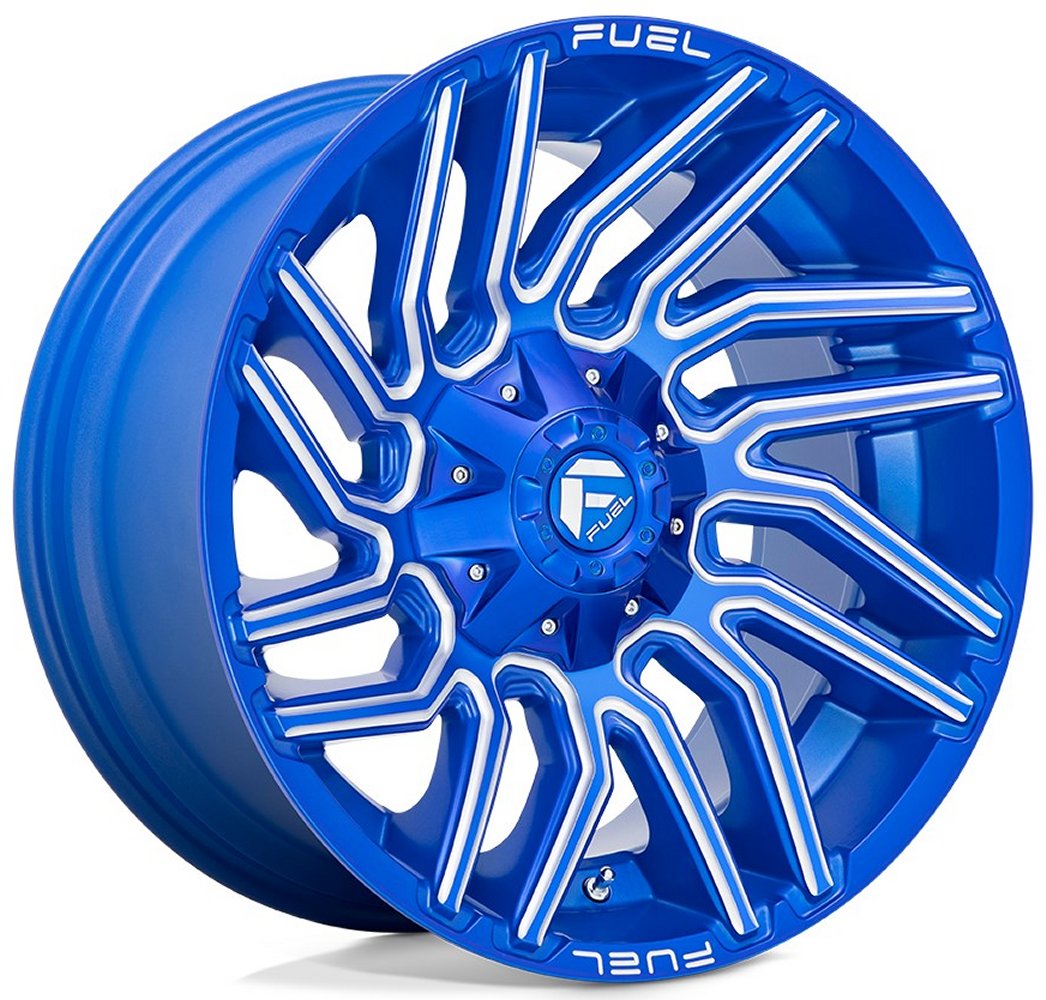 (Clearance - No Returns) 22x10 Fuel Off-Road Typhoon Anodized Blue Milled D774 8x6.5/165 -18mm