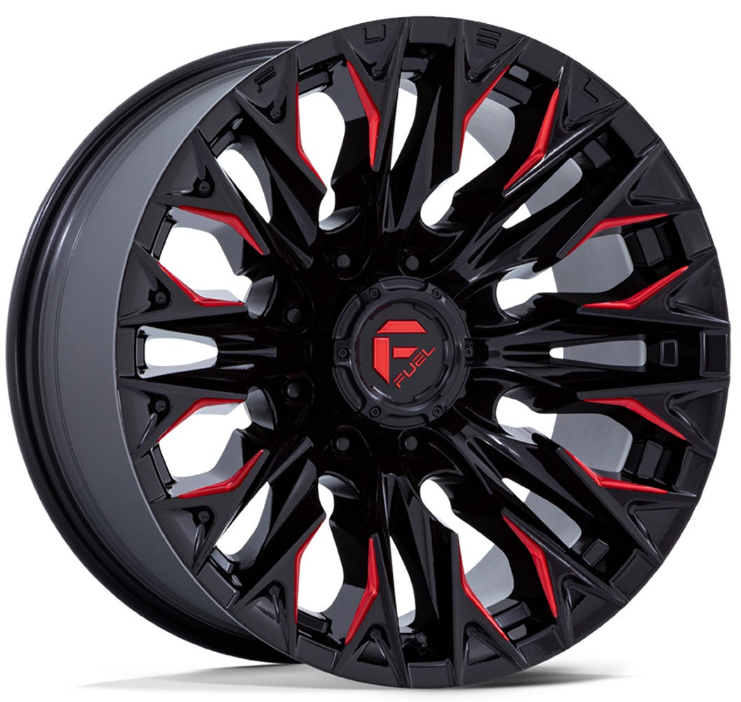 20x9 Fuel Off-Road Flame 8 Gloss Black Milled w/ Candy Red D823 8x170 20mm