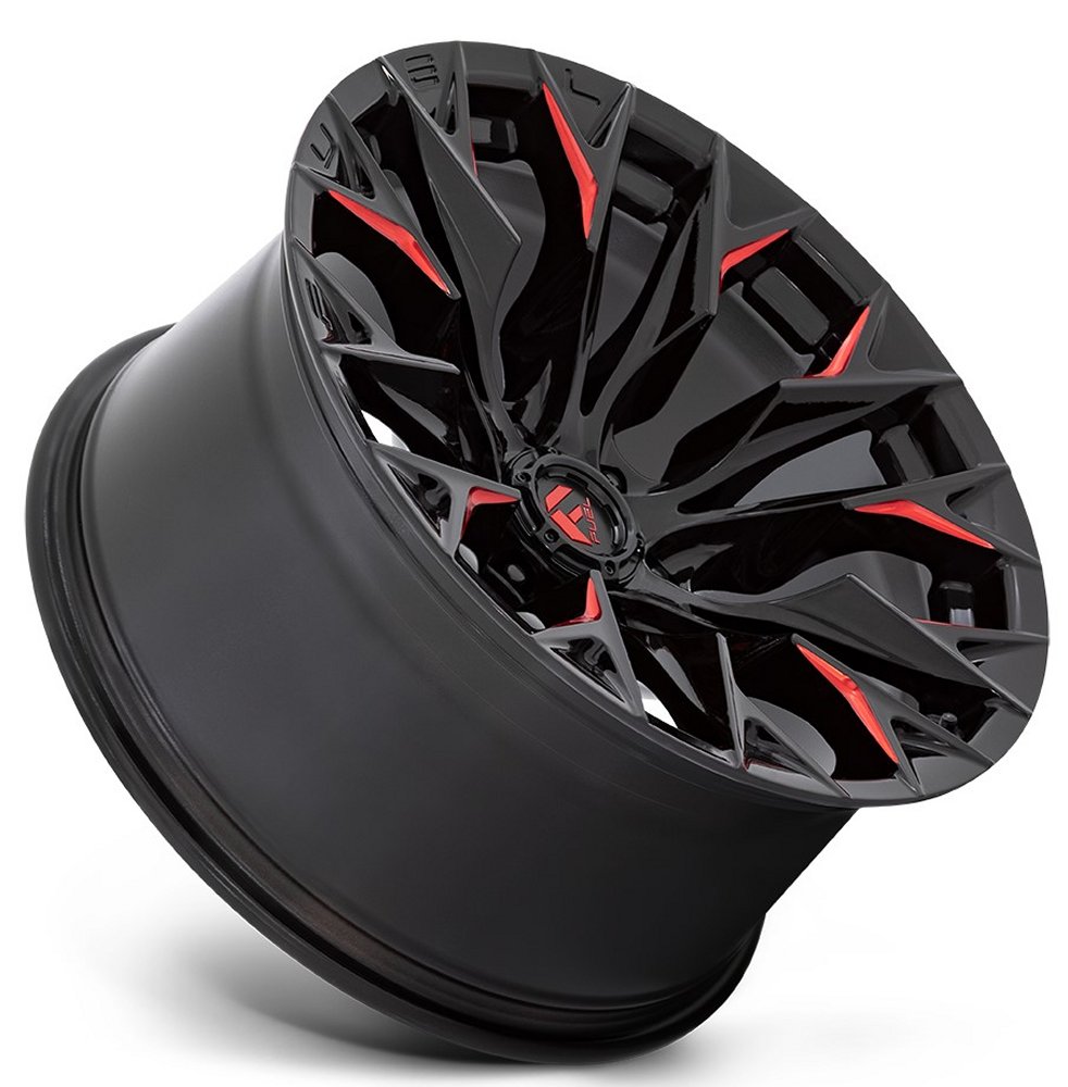20x10 Fuel Off-Road Flame 6 Gloss Black Milled w/ Candy Red D823 8x6.5/165 -18mm - Flex Offroad