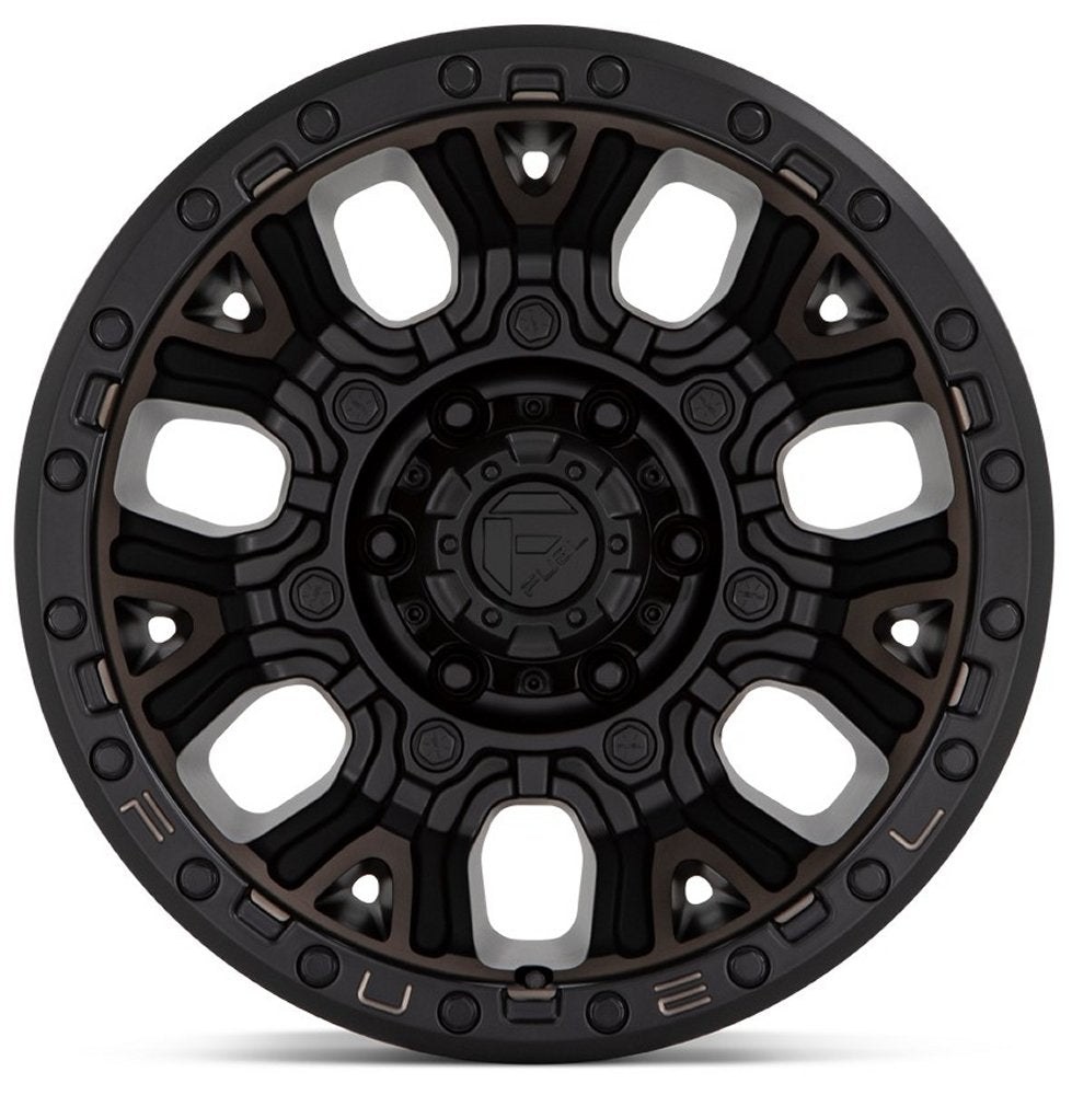 17x9 Fuel Off-Road Traction Matte Black w/ Double Dark Tint D824 6x5.5/139.7 1mm