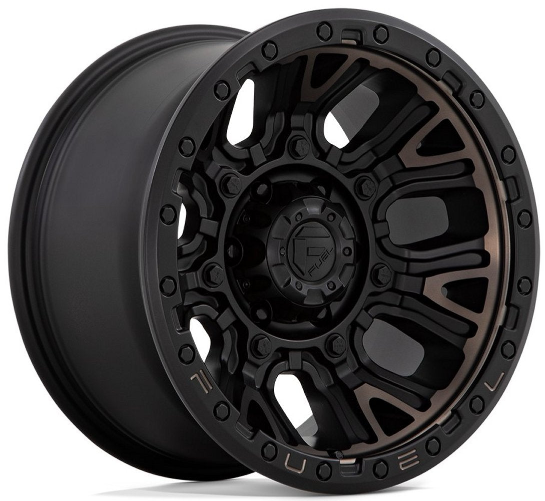 17x9 Fuel Off-Road Traction Matte Black w/ Double Dark Tint D824 6x5.5/139.7 1mm