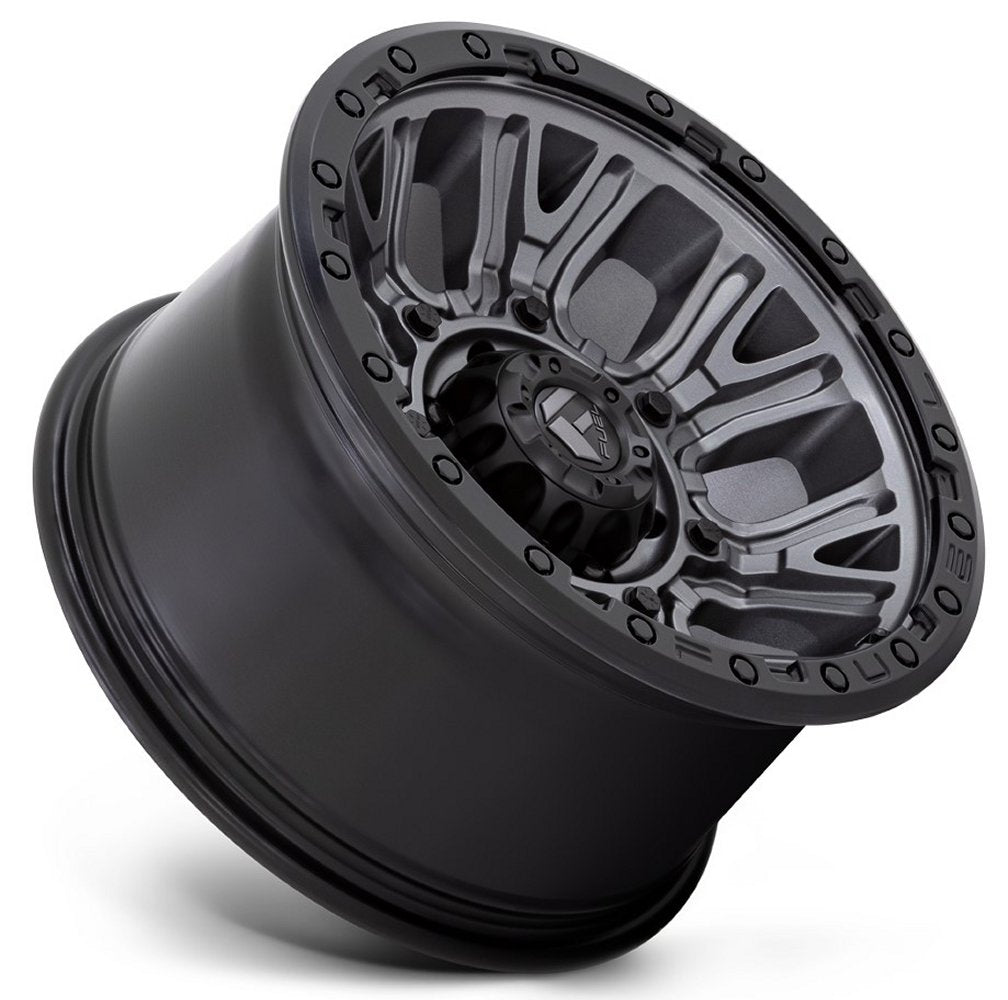 20x10 Fuel Off-Road Traction Matte Gunmetal w/ Black Ring D825 8x180 -18mm - Flex Offroad