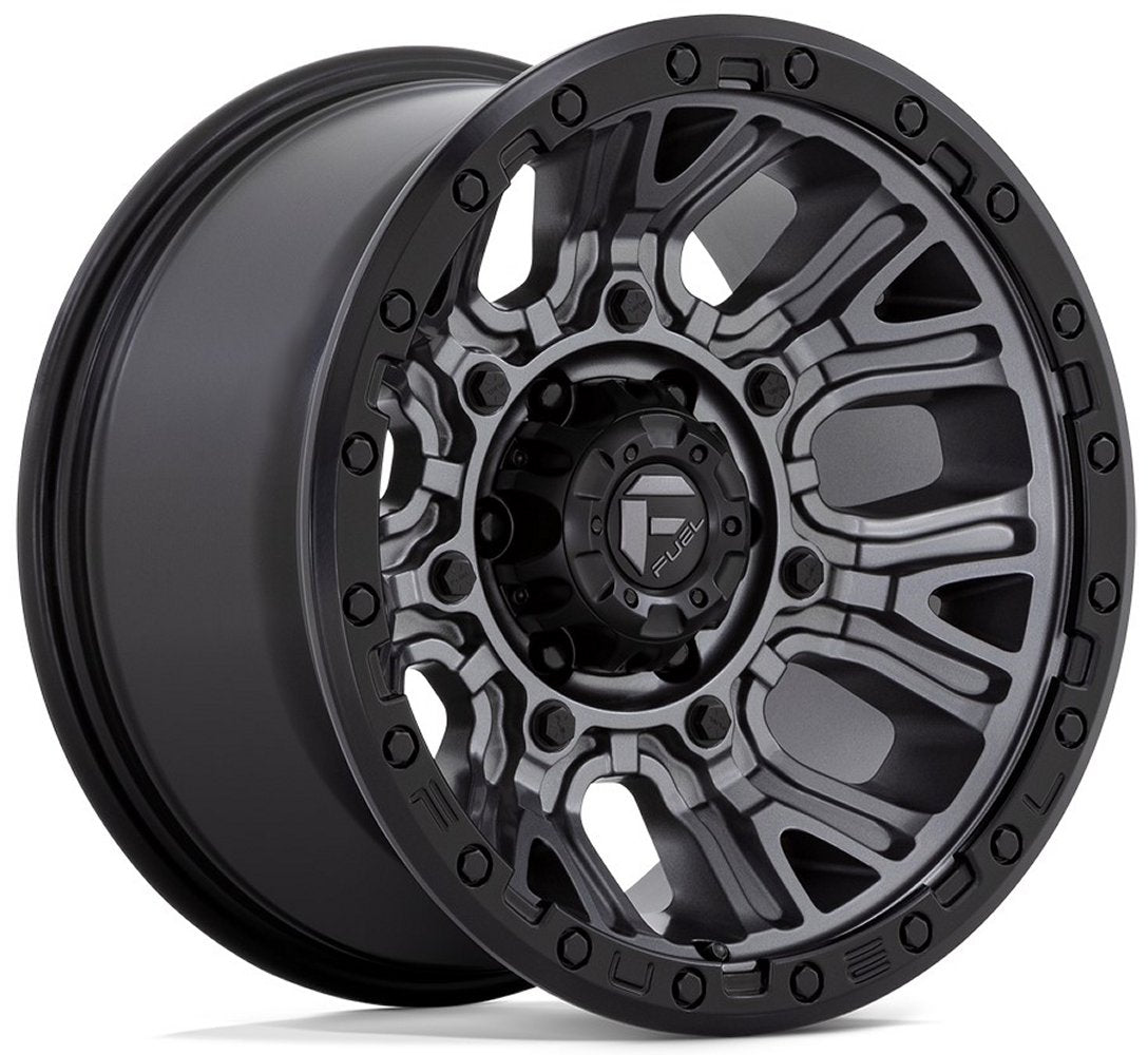20x9 Fuel Off-Road Traction Matte Gunmetal w/ Black Ring D825 6x5.5/139.7 1mm - Flex Offroad