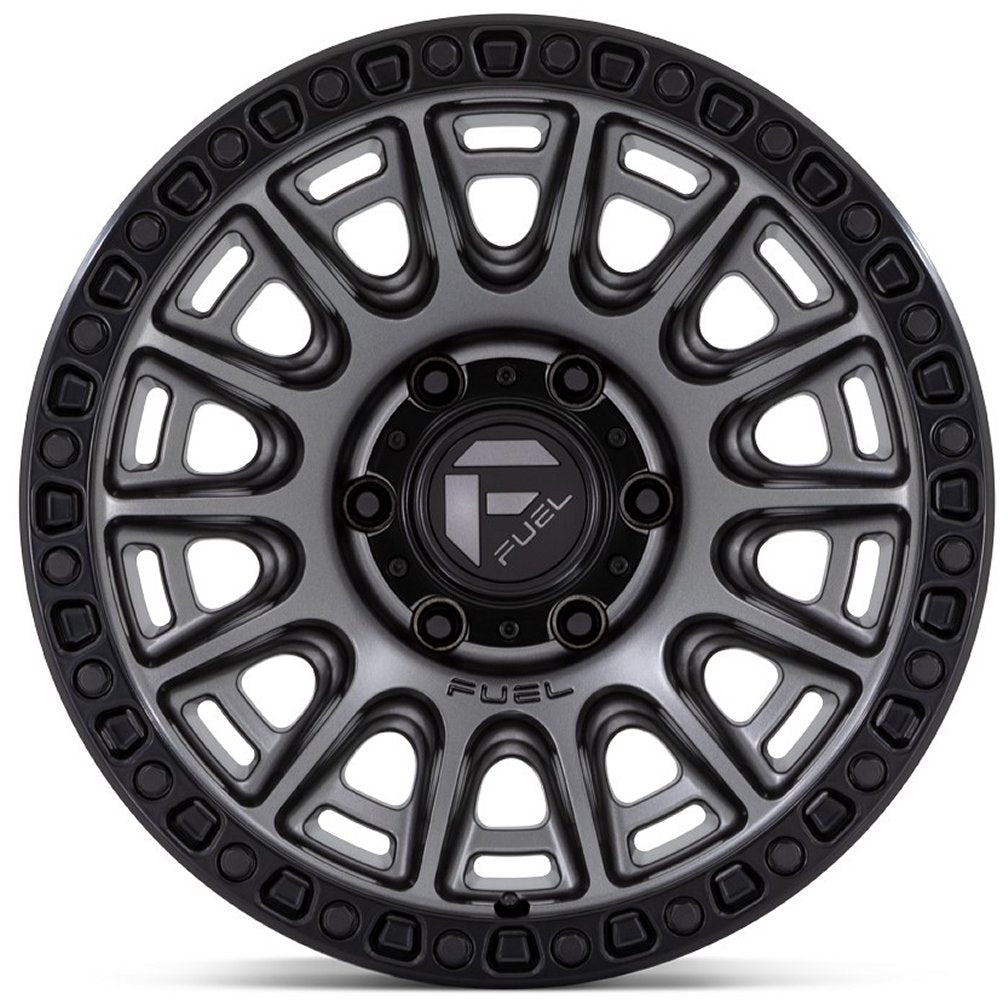 17x8.5 Fuel Off-Road Cycle Matte Gunmetal w/ Black Ring D835 6x4.5/114.3 34mm - Flex Offroad