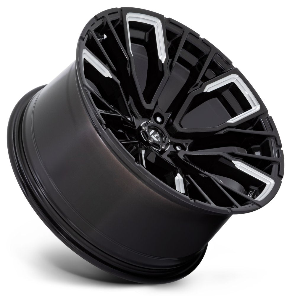 22x12 Fuel Off-Road Rebar 5 Gloss Black Milled D849 5x5.5/139.7 -44mm (* May Require Trimming) - Flex Offroad