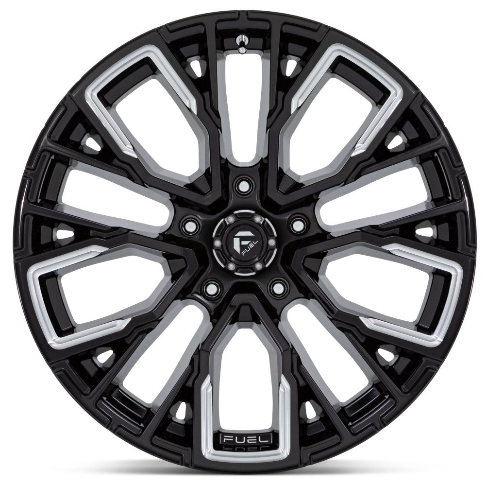 22x12 Fuel Off-Road Rebar 5 Gloss Black Milled D849 5x5.5/139.7 -44mm (* May Require Trimming) - Flex Offroad