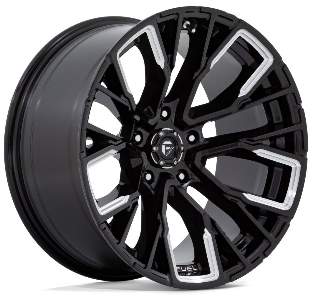 22x12 Fuel Off-Road Rebar 5 Gloss Black Milled D849 5x5.5/139.7 -44mm (* May Require Trimming) - Flex Offroad