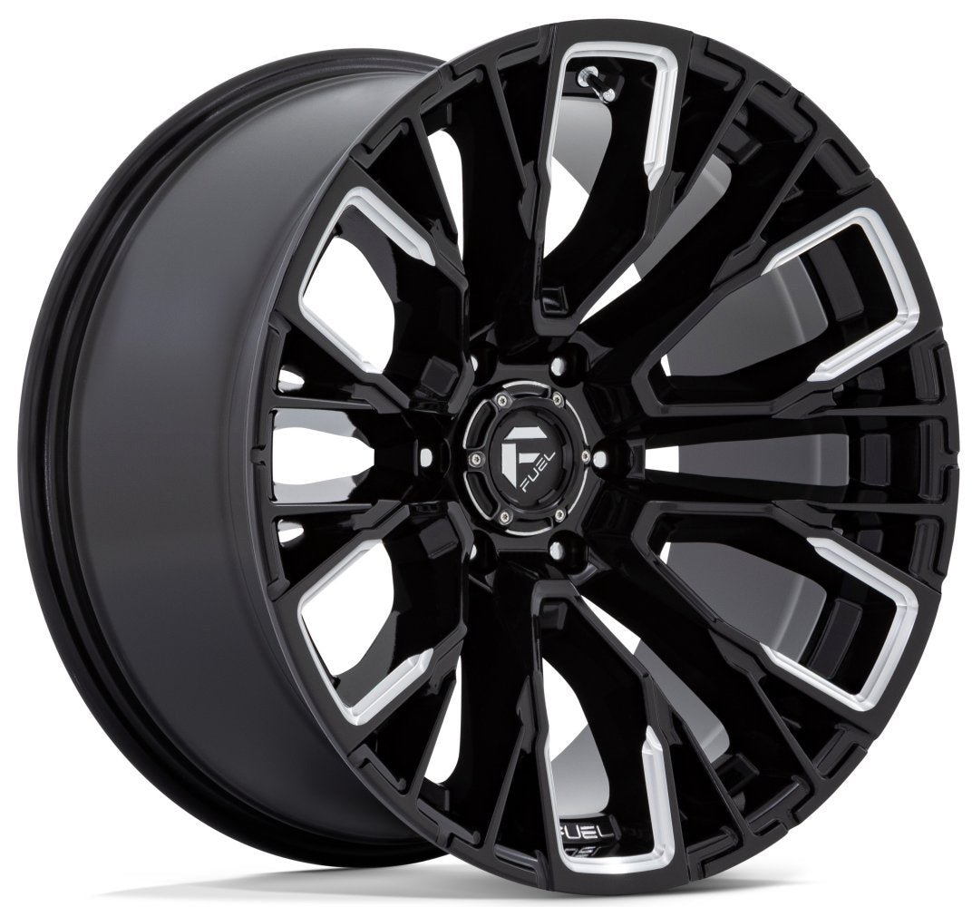 17x9 Fuel Off-Road Rebar 6 Gloss Black Milled D849 6x5.5/139.7 -12mm - Flex Offroad