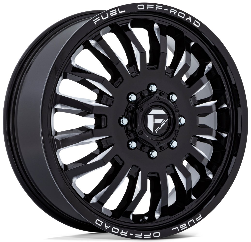 22X8.25 Fuel Off-Road ARC Gloss Black Milled Dually Front D868 8X210 104MM 154.3 C.B. - Flex Offroad