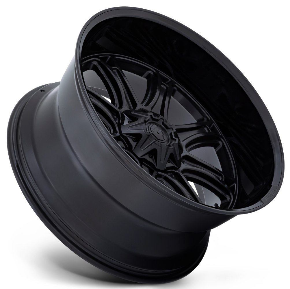 24x12 Fuel Off-Road Darkstar Matt Black w/ Gloss Black Lip FC853 (* May Require Trimming) 8x180 -44mm - Flex Offroad