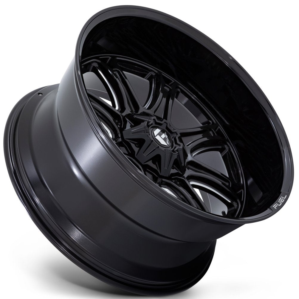 22x10 Fuel Off-Road Darkstar Gloss Black Milled FC853 5x5/127 5x5.5/139.7 -18mm - Flex Offroad
