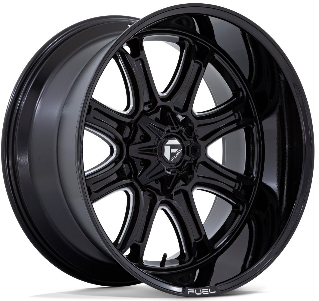 22x9 Fuel Off-Road Darkstar Gloss Black Milled FC853 6x135 6x5.5/139.7 1mm - Flex Offroad