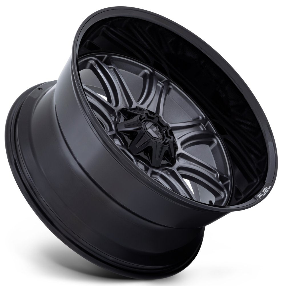 22x9 Fuel Off-Road Darkstar Matt Gunmetal w/ Gloss Black FC853 8x6.5/165 1mm - Flex Offroad