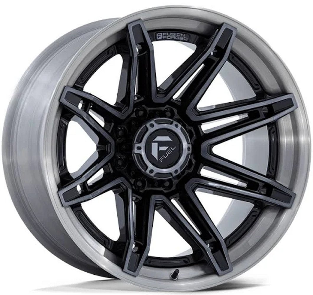 24X12 Fuel Off-Road Gloss Black Brushed Dark Tint FC401 (* May Require Trimming) 8x6.5/165 -44mm - Flex Offroad